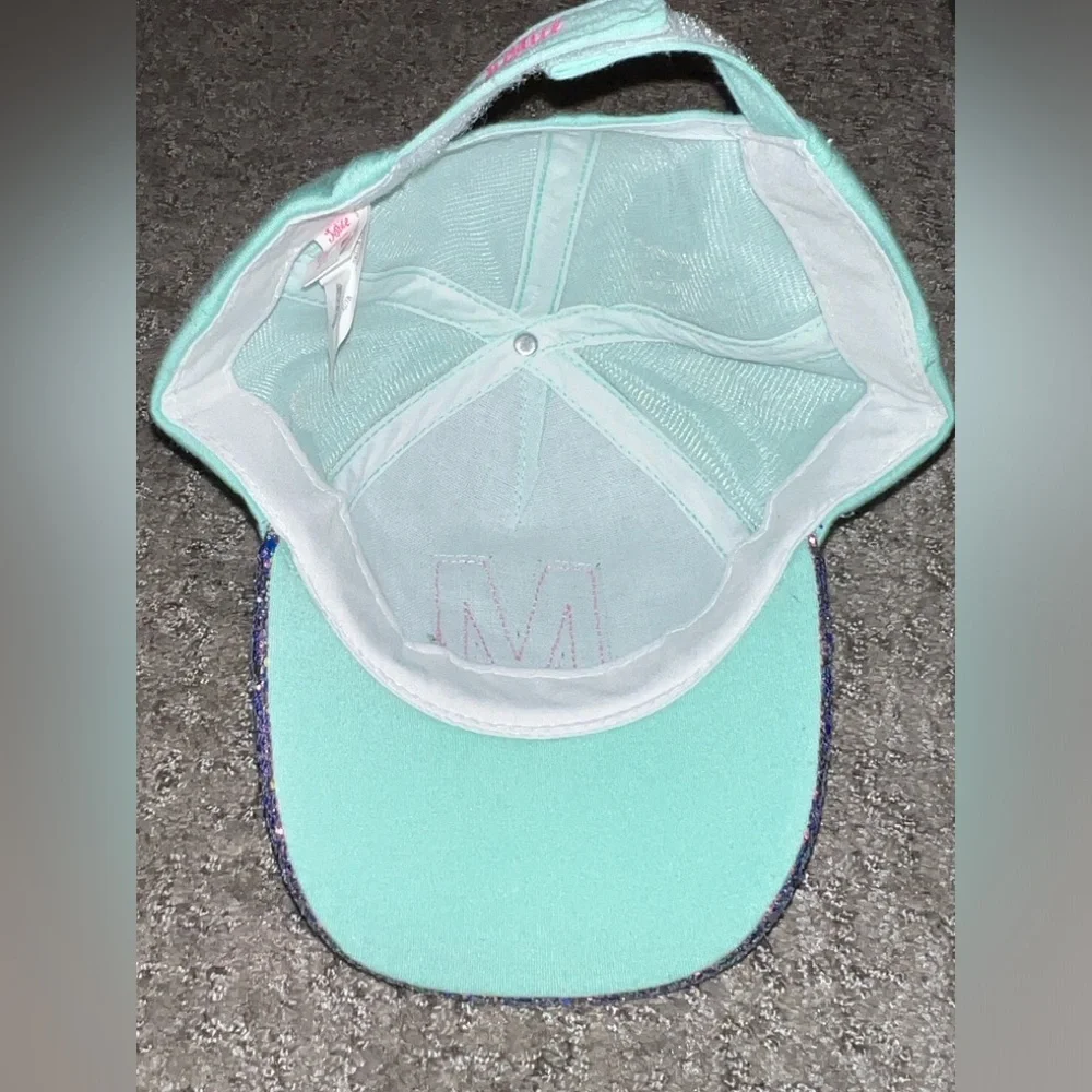 Justice Glitter Initial M Cap - Blue and Purple